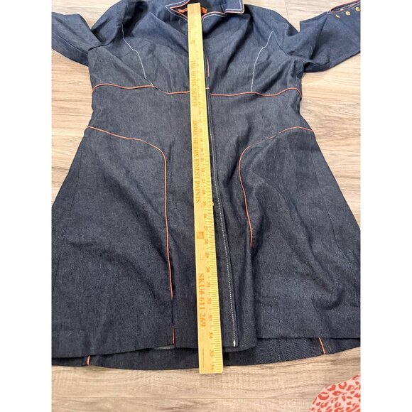 Vtg Devine Denim NY 16 ButtonUp penny lane coat Festival Whimsigoth grunge punk - Picture 9 of 10
